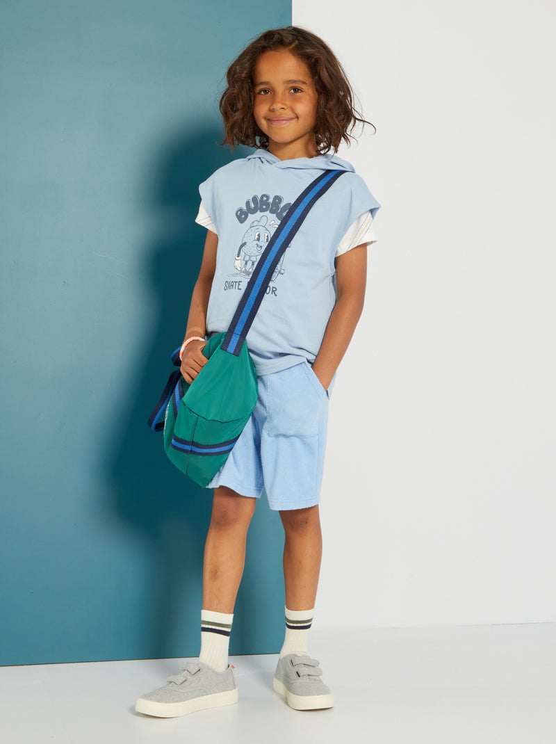 Camiseta con capucha AZUL - Kiabi