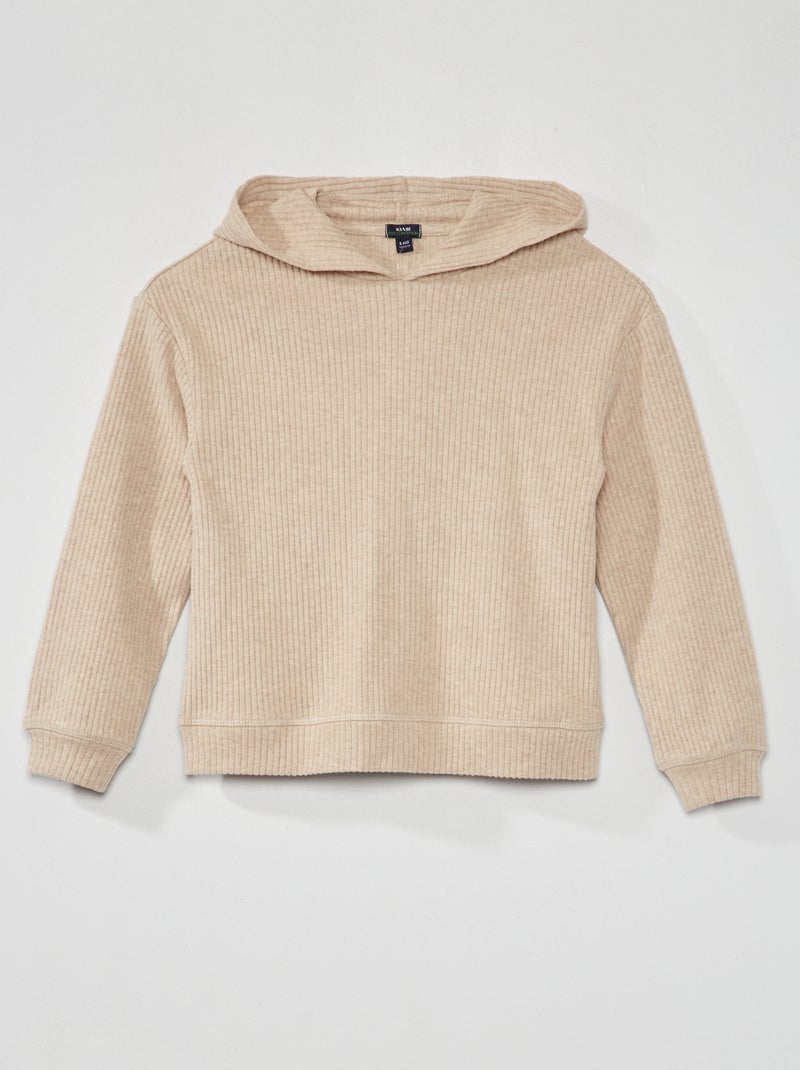 Camiseta con capucha BEIGE - Kiabi