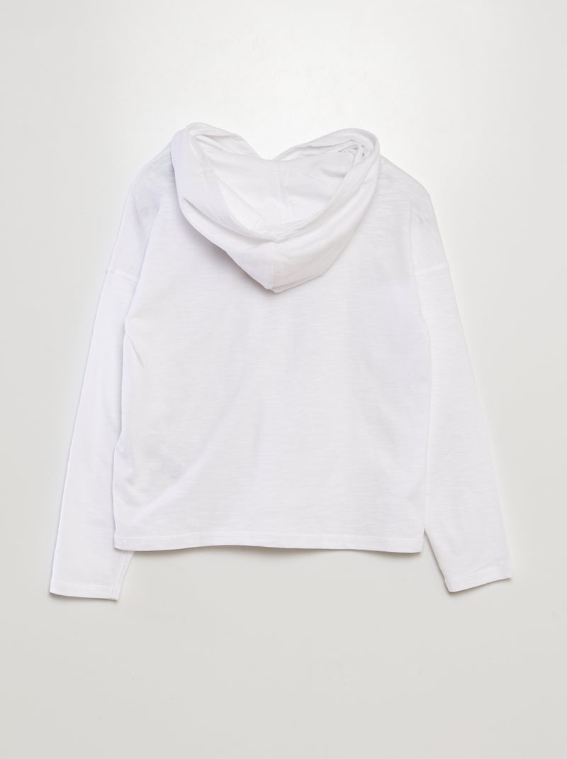 Camiseta con capucha blanco - Kiabi