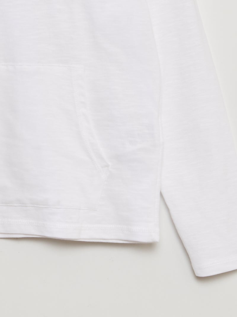 Camiseta con capucha blanco - Kiabi