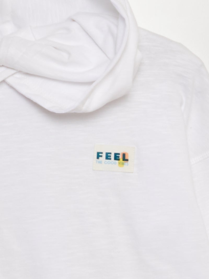 Camiseta con capucha blanco - Kiabi