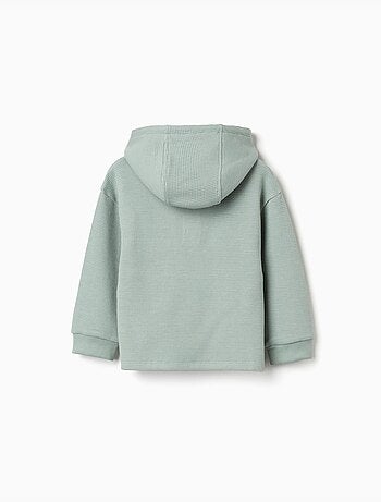 Camiseta con capucha, estampado y bolsillo