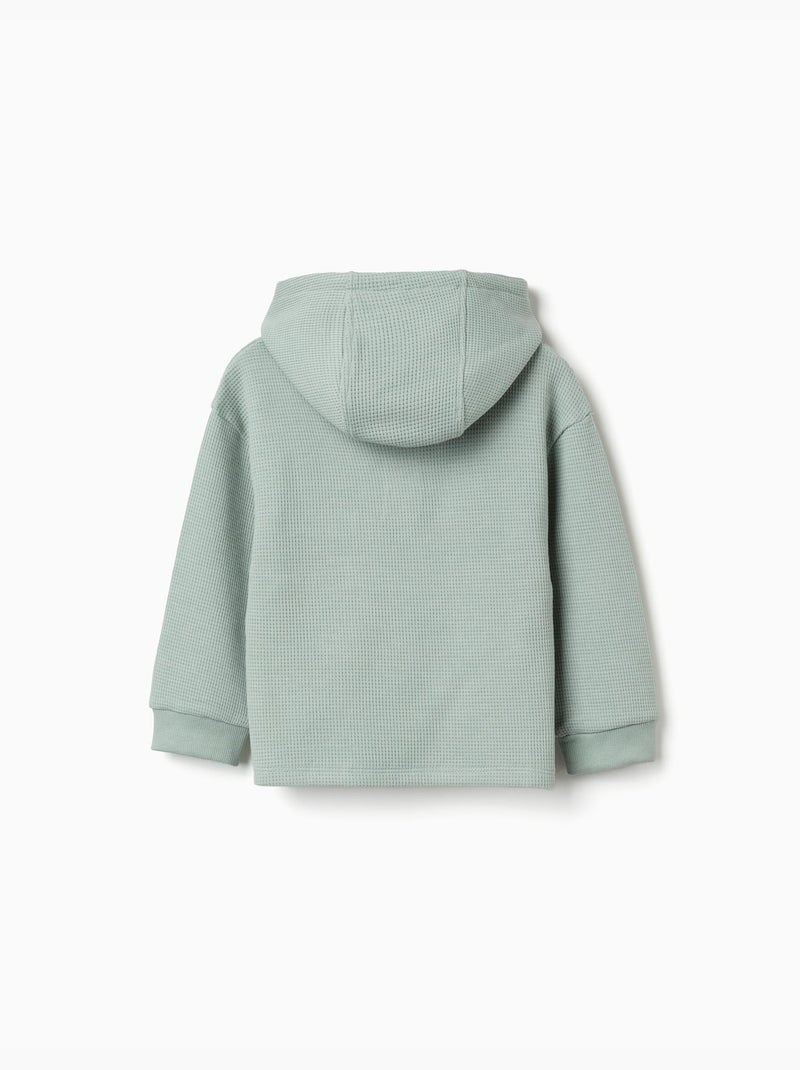 Camiseta con capucha, estampado y bolsillo Verde - Kiabi