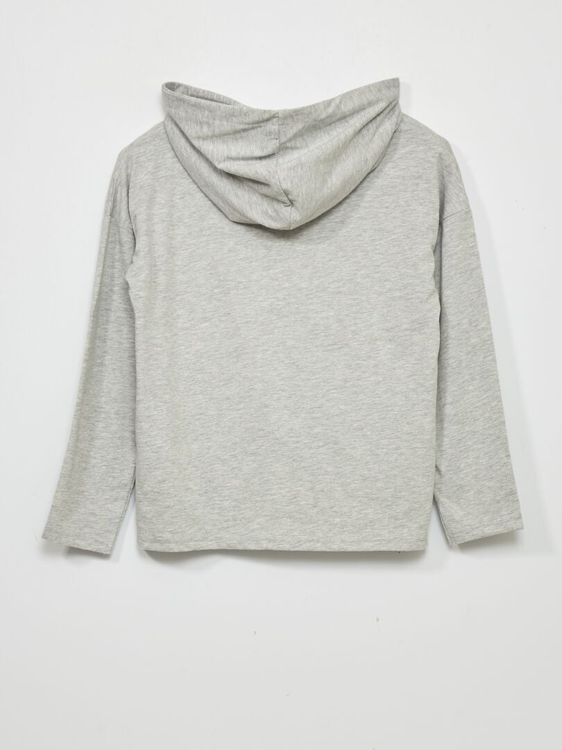 Camiseta con capucha GRIS - Kiabi