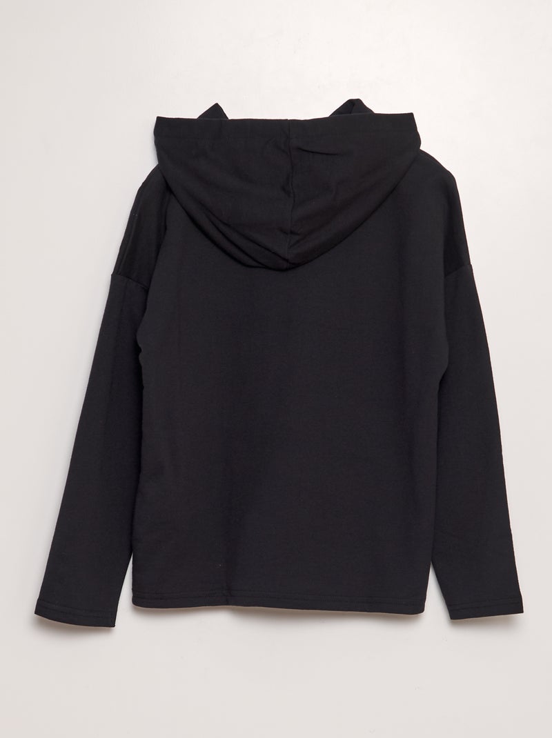 Camiseta con capucha NEGRO - Kiabi