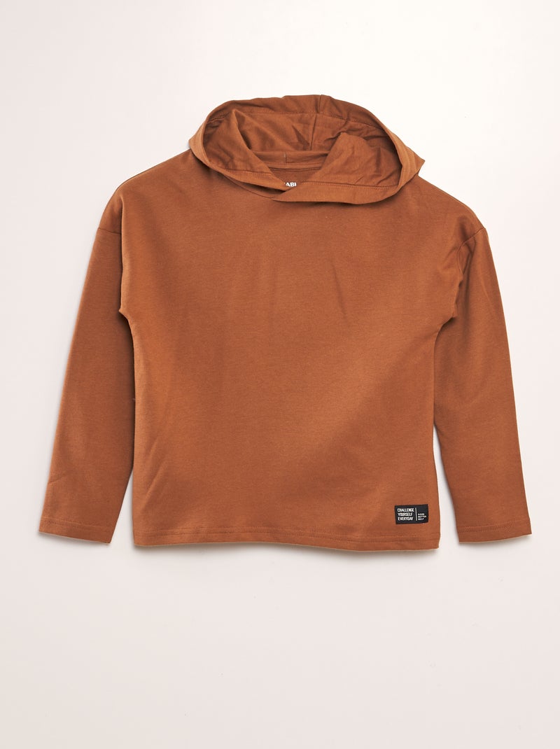 Camiseta con capucha NEGRO - Kiabi