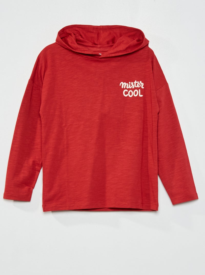 Camiseta con capucha ROJO - Kiabi