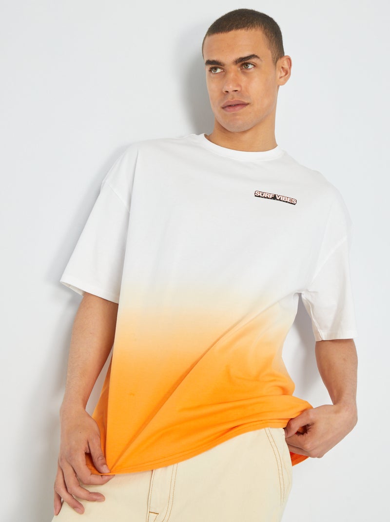 Camiseta con color degradado naranja - Kiabi