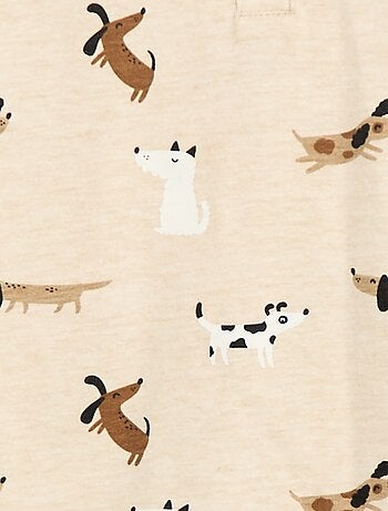 Camiseta con cuello abotonado y estampado