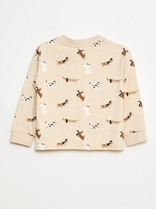 Camiseta con cuello abotonado estampado - Kiabi