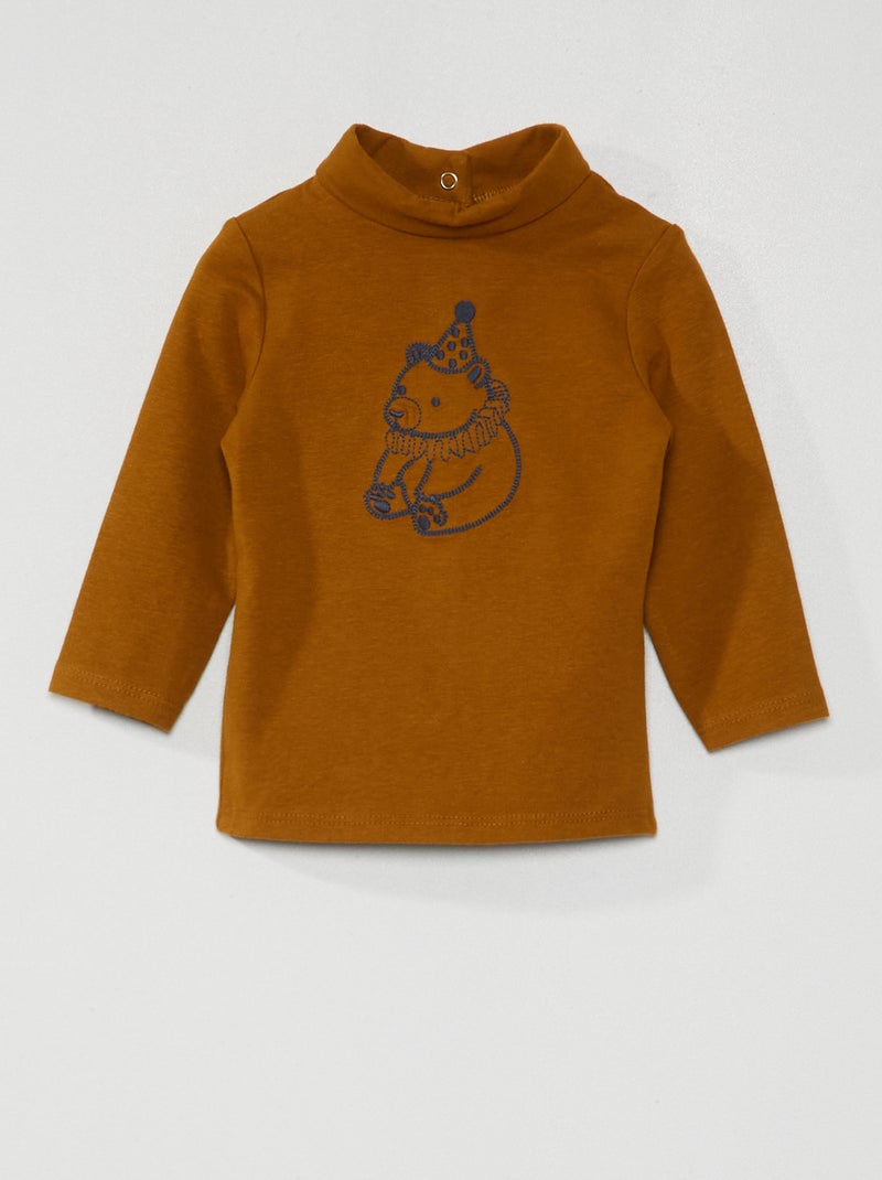 Camiseta con cuello alto KAKI - Kiabi