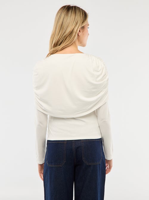 Camiseta con cuello barco drapeado - Kiabi