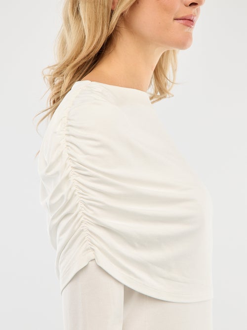 Camiseta con cuello barco drapeado - Kiabi