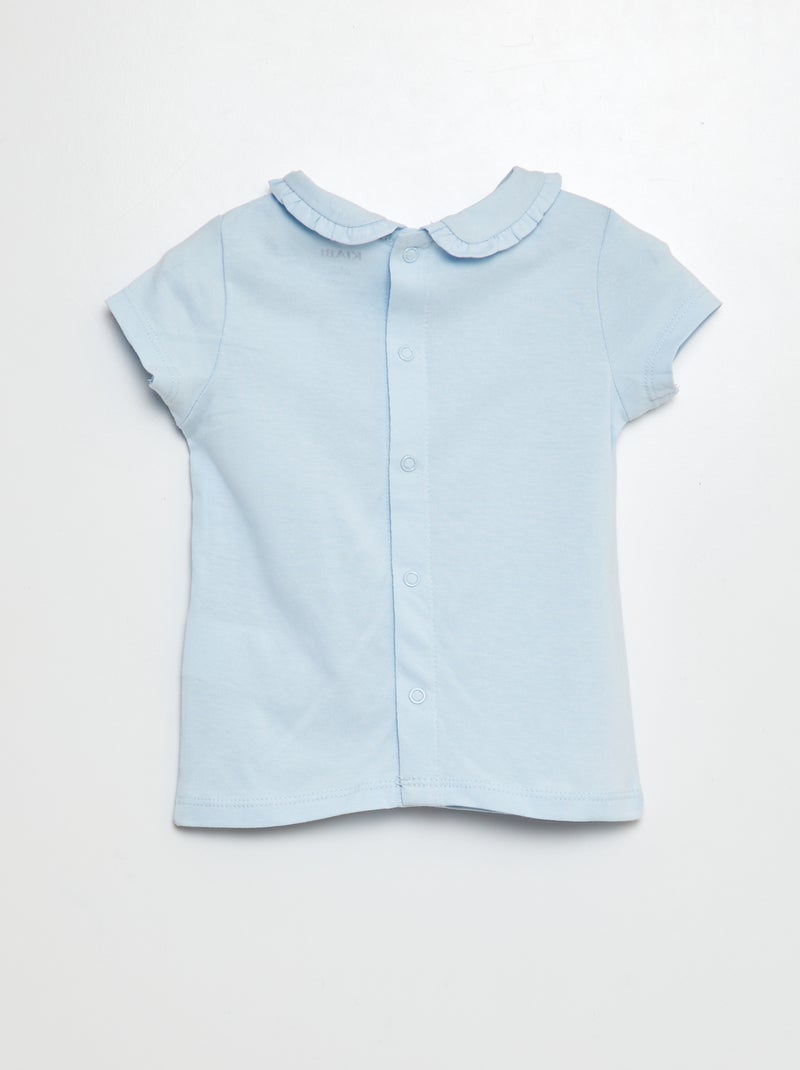Camiseta con cuello bebé AZUL - Kiabi