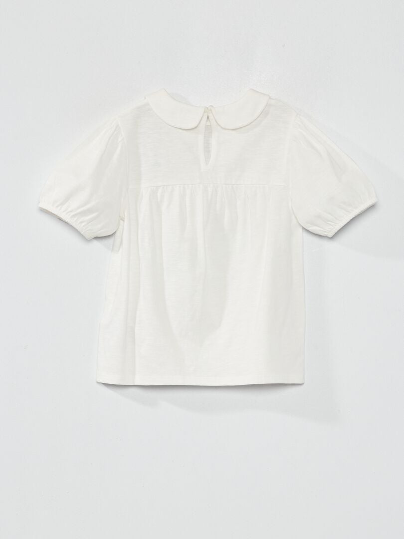 Camiseta con cuello bebé Blanco - Kiabi