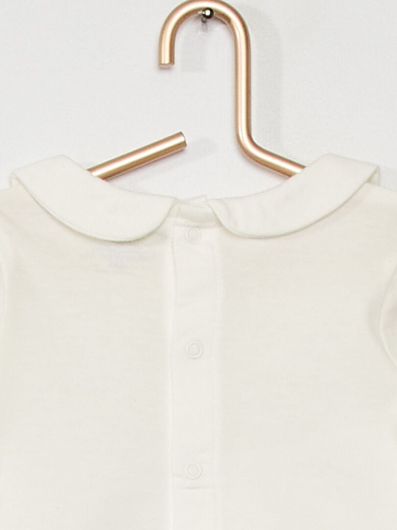 Camiseta con cuello bebé Blanco - Kiabi