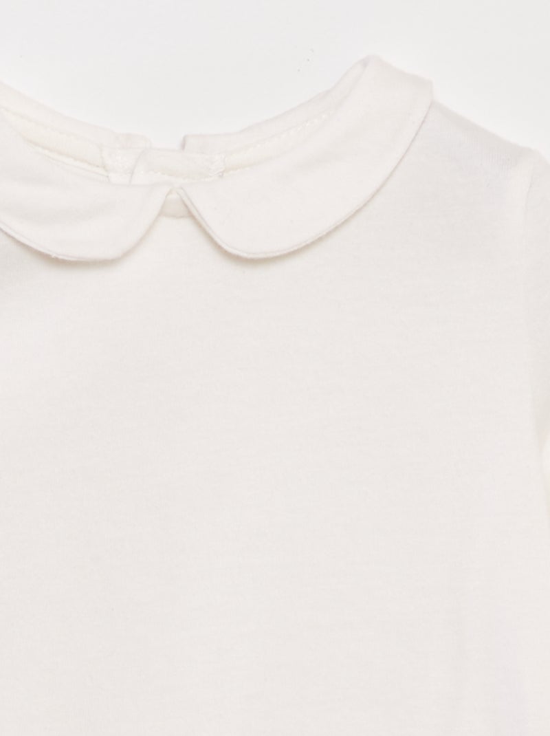 Camiseta con cuello bebé Blanco - Kiabi
