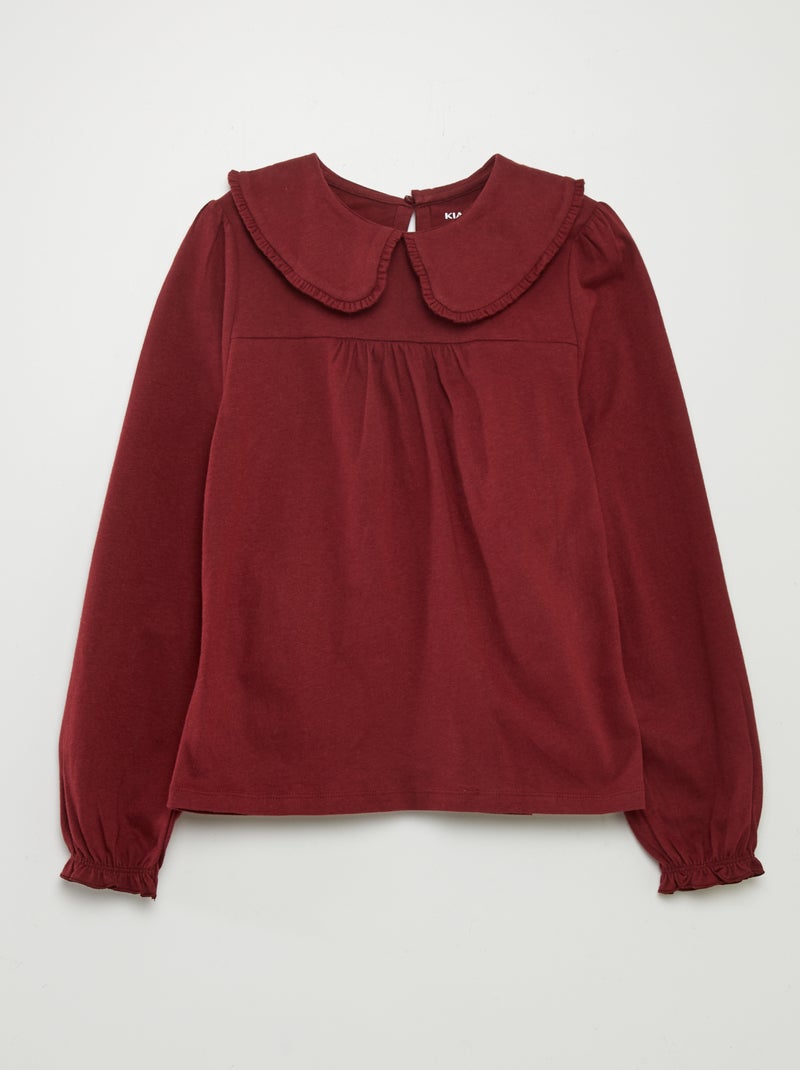 Camiseta con cuello bebé ROJO - Kiabi