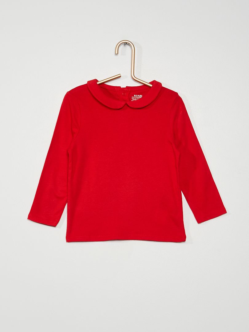 Camiseta cuello bebé - rojo - Kiabi