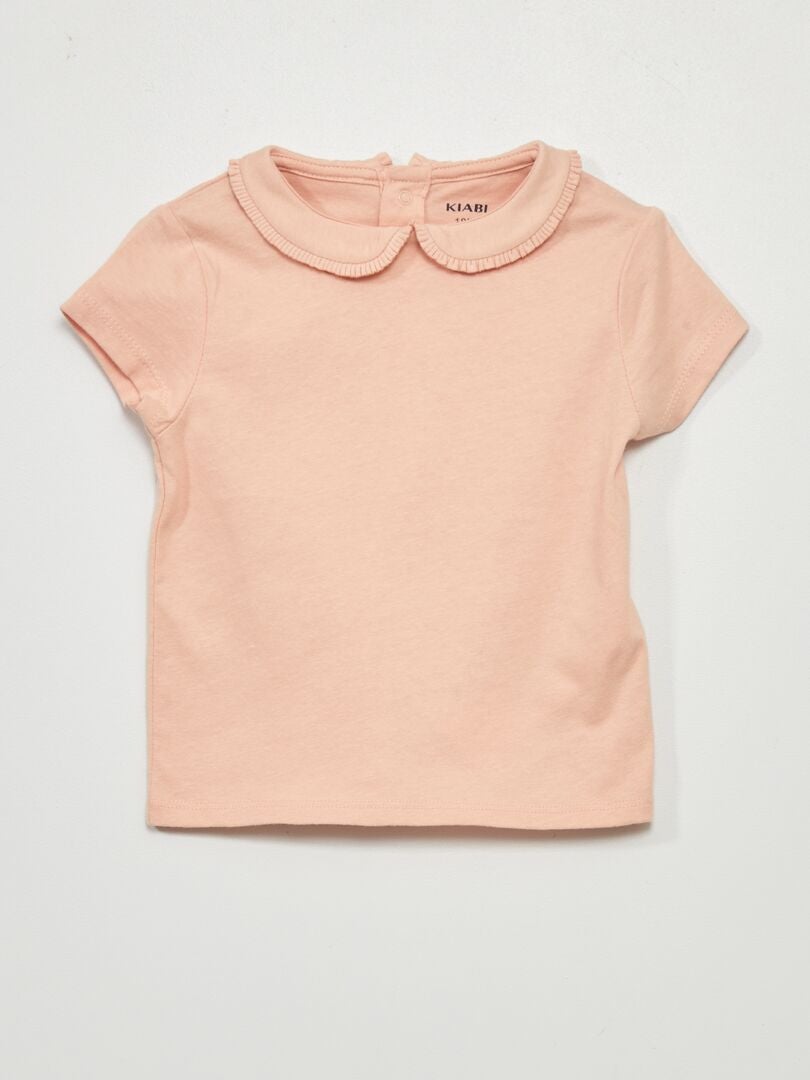 Camiseta con cuello bebé ROSA - Kiabi