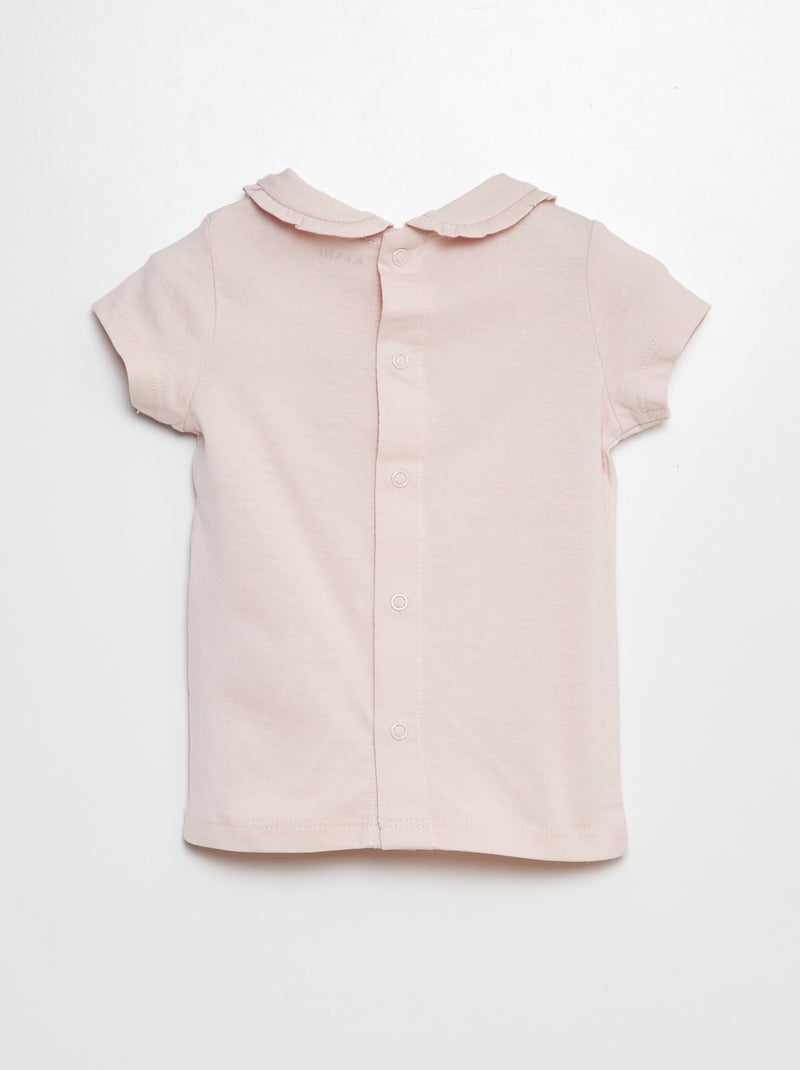 Camiseta con cuello bebé ROSA - Kiabi
