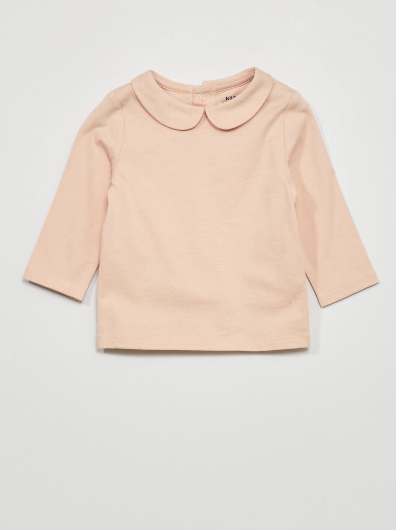 Camiseta con cuello bebé ROSA - Kiabi