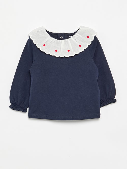 Camiseta con cuello Claudine - Kiabi
