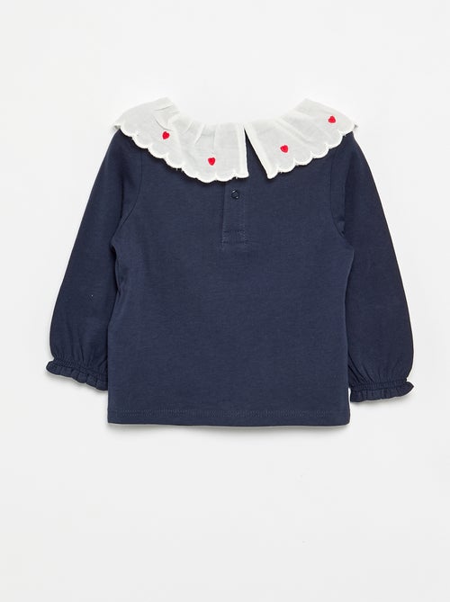 Camiseta con cuello Claudine - Kiabi