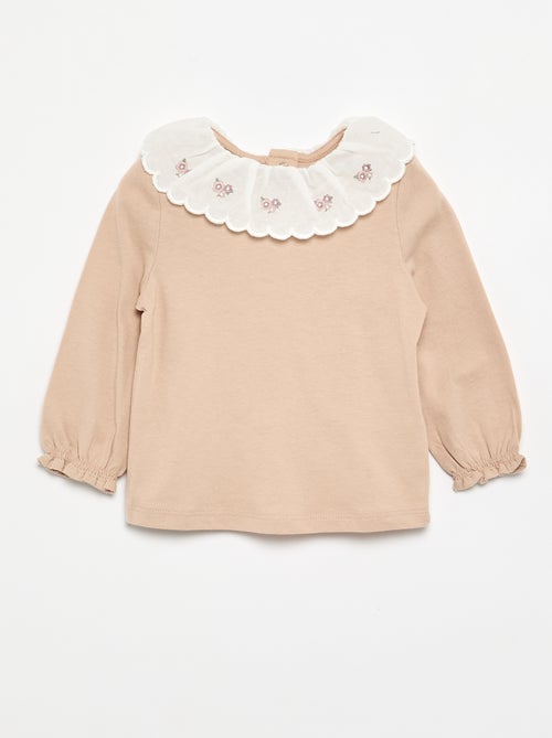 Camiseta con cuello Claudine - Kiabi