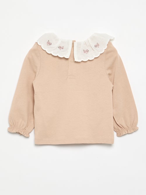 Camiseta con cuello Claudine - Kiabi