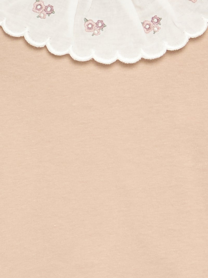 Camiseta con cuello Claudine Beige - Kiabi