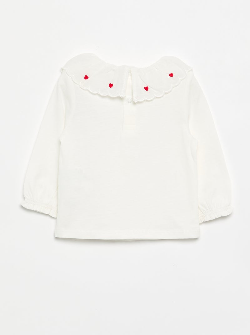 Camiseta con cuello Claudine Blanco - Kiabi