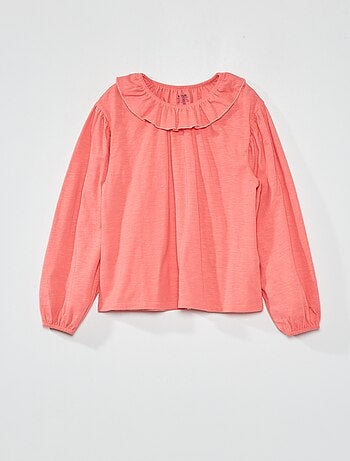 Camiseta con cuello con gorguera - Kiabi