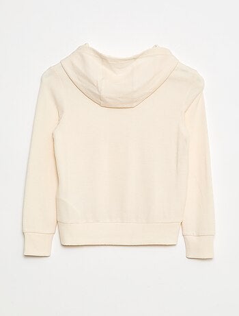 Camiseta con cuello de capucha y bolsillo con volante liso