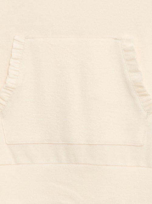 Camiseta con cuello de capucha y bolsillo con volante liso - Kiabi