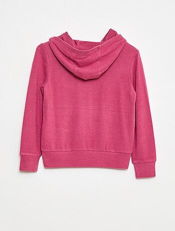 Camiseta con cuello de capucha y bolsillo con volante liso