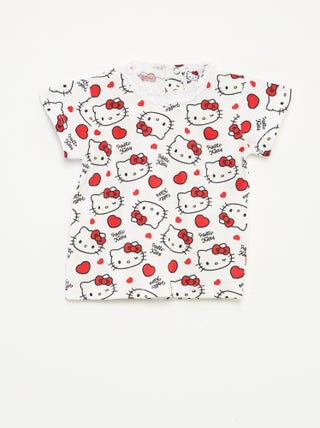 Camiseta con cuello de fantasía 'Hello Kitty'