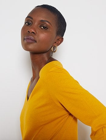 Camiseta con cuello de pico - Kiabi