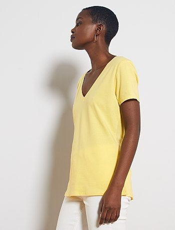 Camiseta con cuello de pico - Kiabi