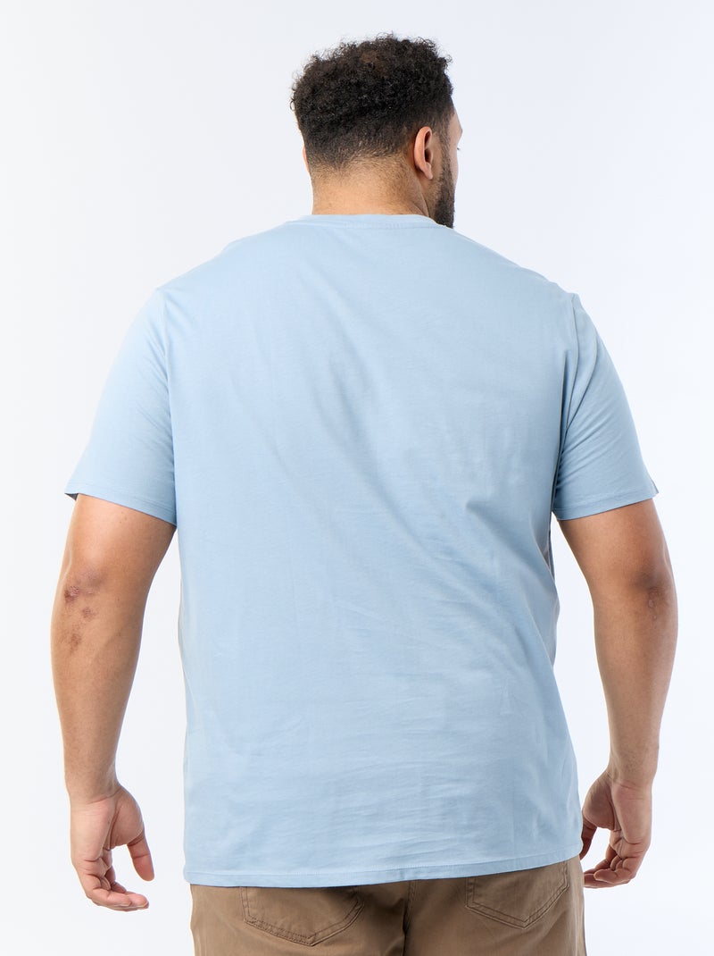 Camiseta con cuello de pico Azul - Kiabi