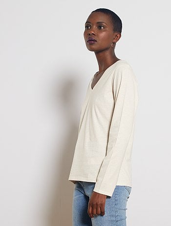 Camiseta con cuello de pico - Kiabi