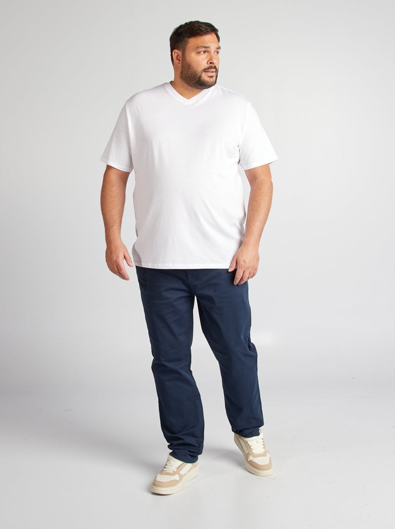 Camiseta con cuello de pico blanco - Kiabi