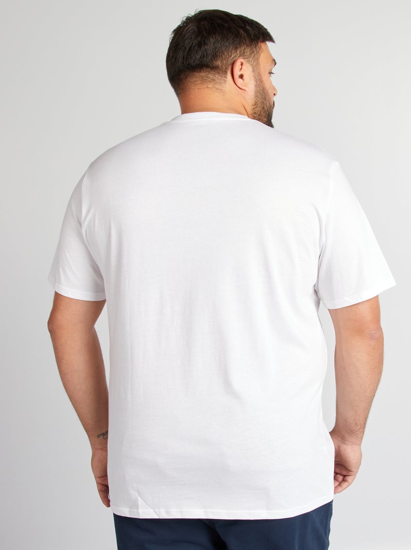 Camiseta con cuello de pico blanco - Kiabi