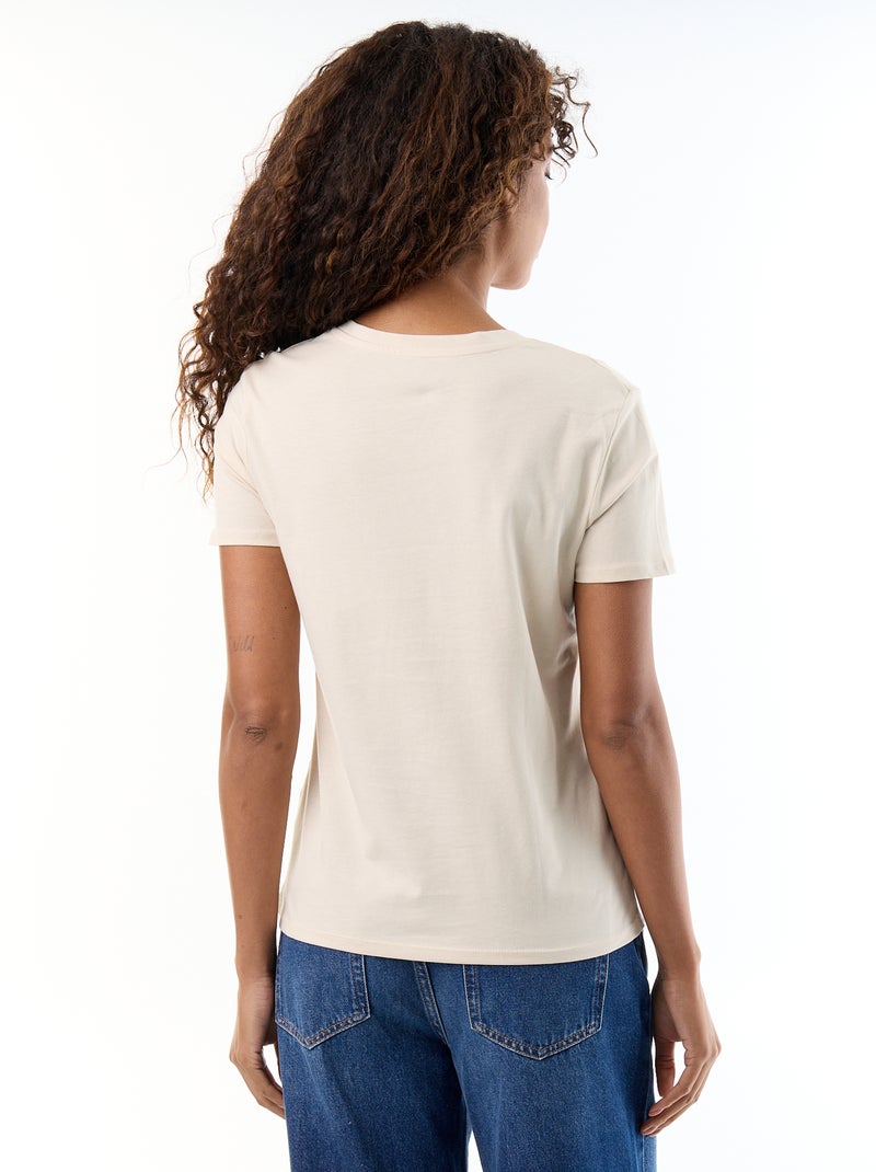 Camiseta con cuello de pico Gris - Kiabi