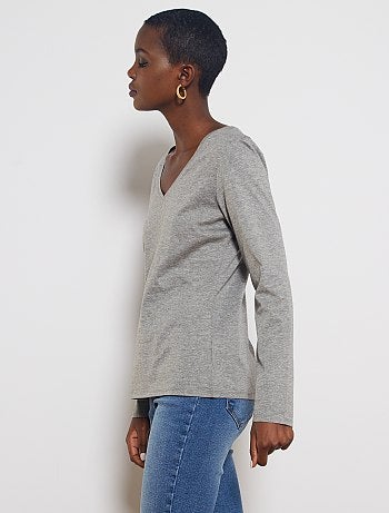 Camiseta con cuello de pico - Kiabi