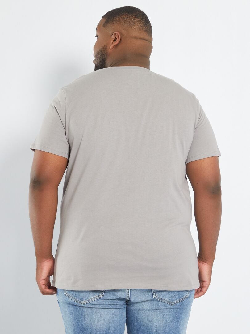 Camiseta con cuello de pico gris ratón - Kiabi
