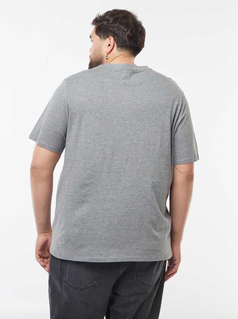Camiseta con cuello de pico Gris - Kiabi