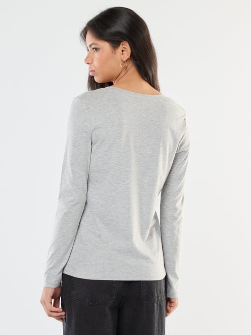 Camiseta con cuello de pico - Kiabi