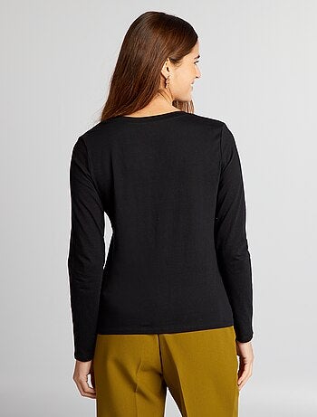 Mujer talla 34 a 48 - Camiseta con cuello de pico - Kiabi