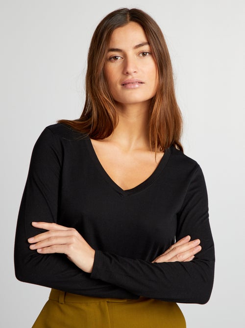 Camiseta con cuello de pico - Kiabi